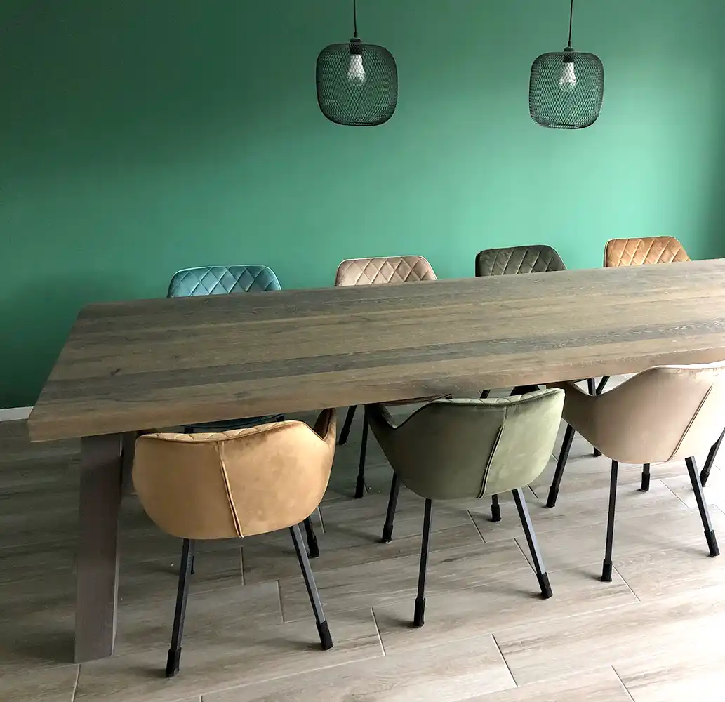 Eiken eettafel gerookt Gerookte eiken eettafel