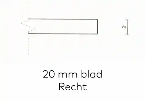 20 mm. - recht-1 tafelblad 20 mm. dik blad rechte rand