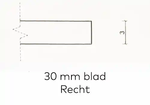30 mm. - recht-1 tafelrand blad 30 mm. dik recht
