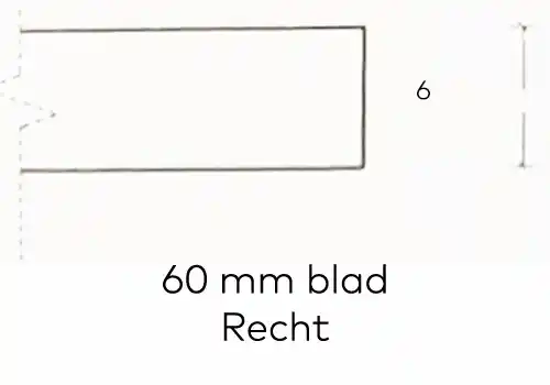 60 mm. - recht 60 mm. blad rechte rand