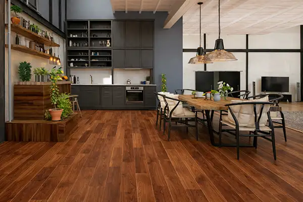 notenvloer-keuken-horizontaal noten vloer Black Walnut houten vloer