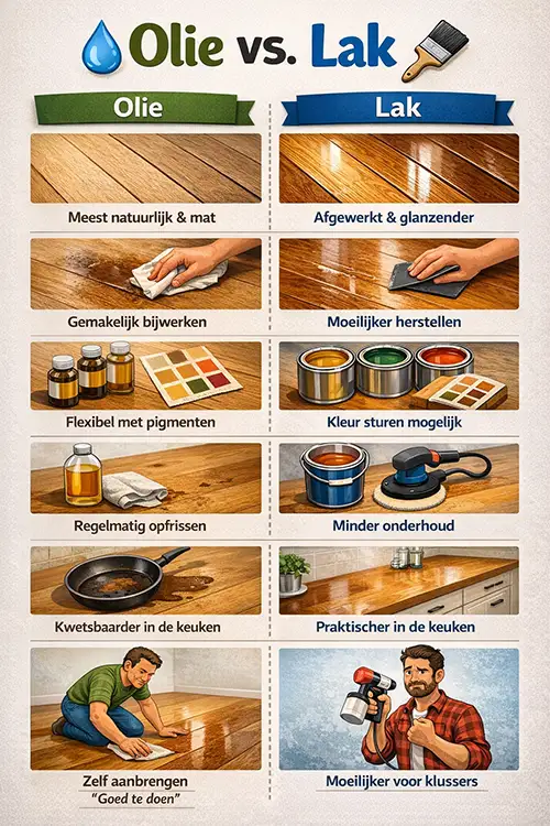Olie vs lak Olie vs lak wat is de beste afwerking voor uw houten vloer
