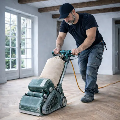 schuren houten vloer schuren van een houten vloer door parketlegger
