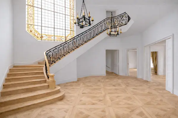 Versaillesparket diagonaal gelegde tegesl Versaillesparket in gang diagonaal gelegd